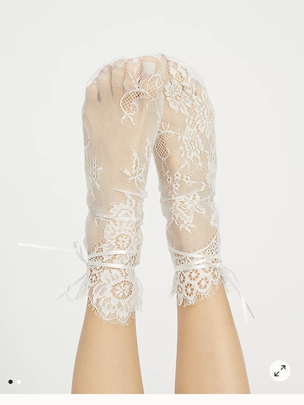 Free People Lace Crew Socks with Ribbon